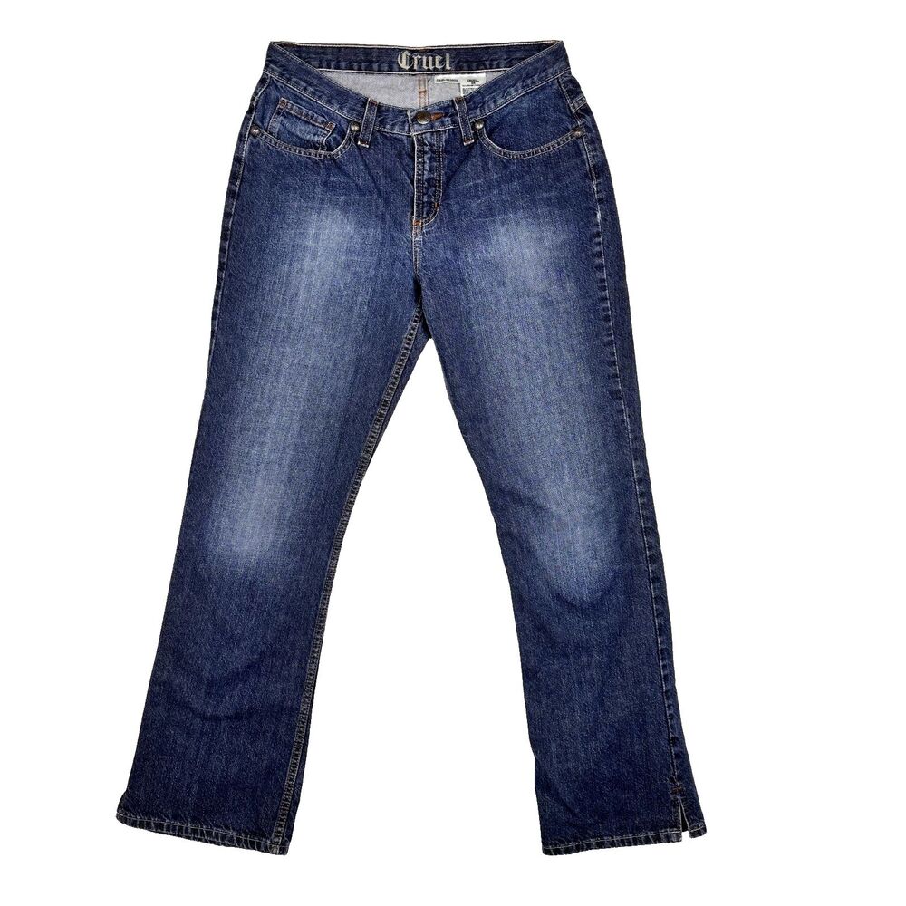 Cruel Girl Georgia Slim 100% Cotton Mid Rise Straight Leg Denim Jeans Size 9 R